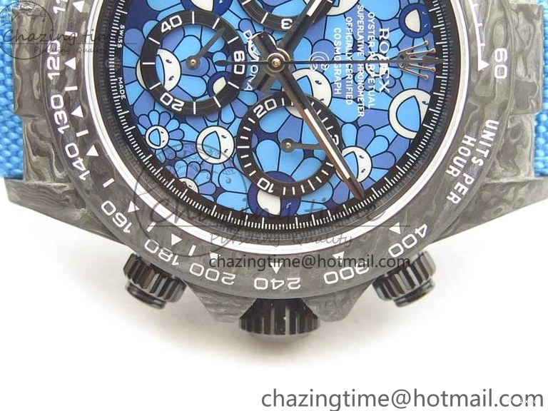 Edition Dial Daytona DIW Strap Blue Carbon A4130 Light Blue OMF Best Light Nylon on 1123